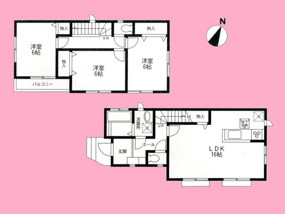 Floor plan. 33,500,000 yen, 3LDK, Land area 86.22 sq m , Building area 85.29 sq m