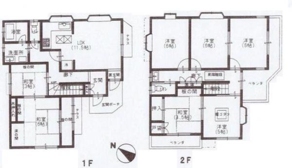 Floor plan. 25,900,000 yen, 6LDK+S, Land area 120.5 sq m , Building area 119.62 sq m