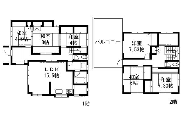 Floor plan. 32,400,000 yen, 6LDK+S, Land area 179.96 sq m , Building area 143.92 sq m