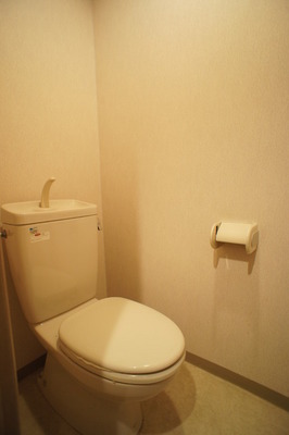 Toilet. It is a toilet with a clean sense of the white tones.