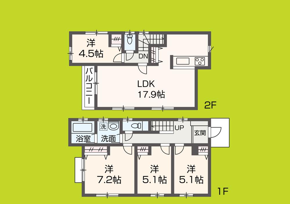 Floor plan. (3 Building), Price 39,800,000 yen, 4LDK, Land area 119.57 sq m , Building area 92.53 sq m