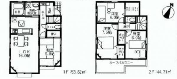 Floor plan. 29,800,000 yen, 4LDK, Land area 114.44 sq m , Building area 98.53 sq m