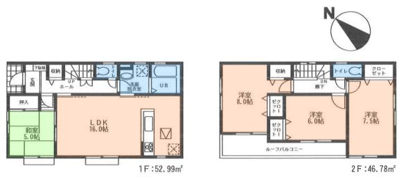 Floor plan. (1), Price 29,800,000 yen, 4LDK, Land area 131.44 sq m , Building area 99.77 sq m