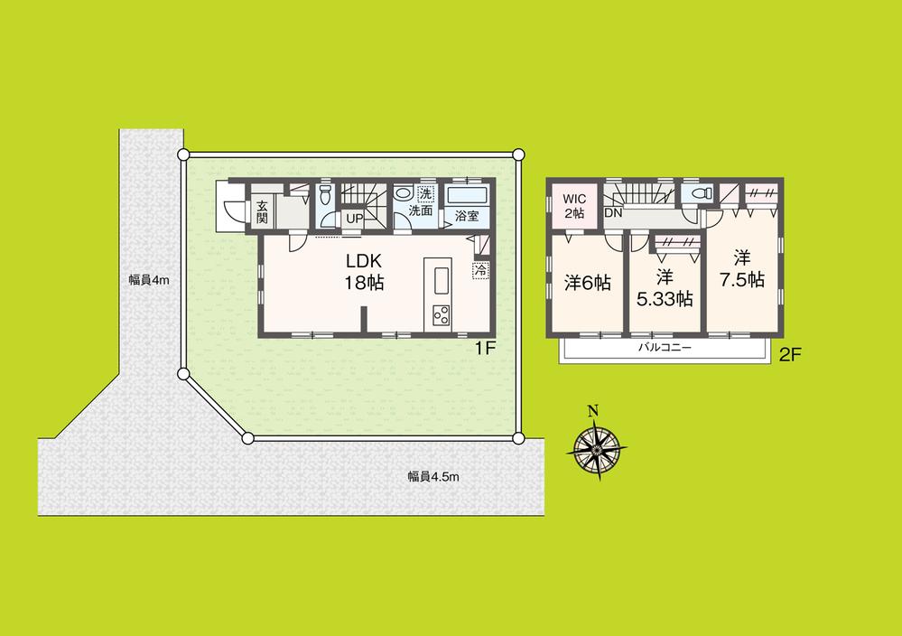 Floor plan. 40,900,000 yen, 3LDK, Land area 112.11 sq m , Building area 90.25 sq m Floor