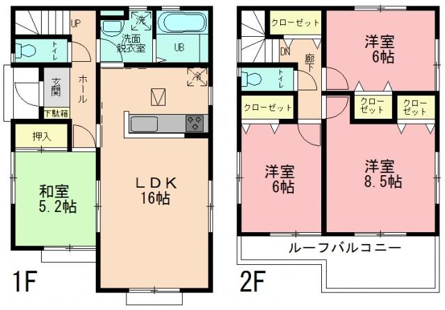 Floor plan. 30,400,000 yen, 4LDK, Land area 167.57 sq m , Building area 98.95 sq m