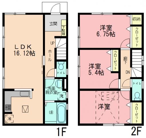 Floor plan. 34,800,000 yen, 3LDK, Land area 99.13 sq m , Building area 84.04 sq m