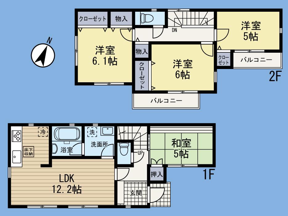 Floor plan. (4 Building), Price 18.3 million yen, 4LDK, Land area 110.45 sq m , Building area 85.24 sq m