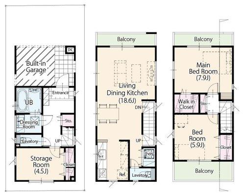 Floor plan. (Kamitsuruma Hon No1), Price 29,800,000 yen, 2LDK+S, Land area 67.04 sq m , Building area 100.92 sq m