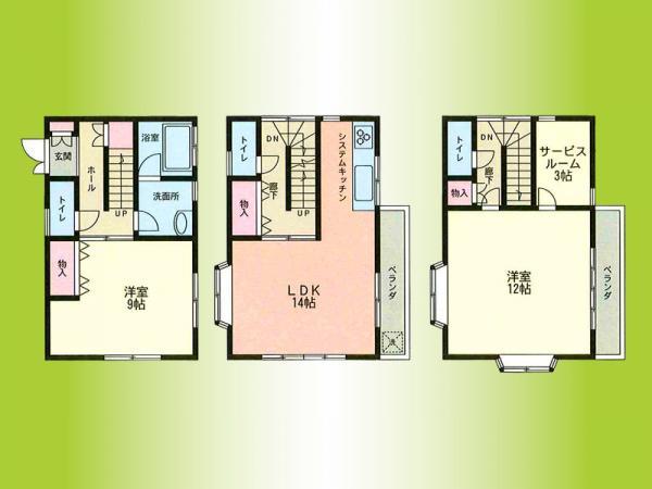 Floor plan. 22,300,000 yen, 2LDK+S, Land area 84.97 sq m , Building area 99.36 sq m