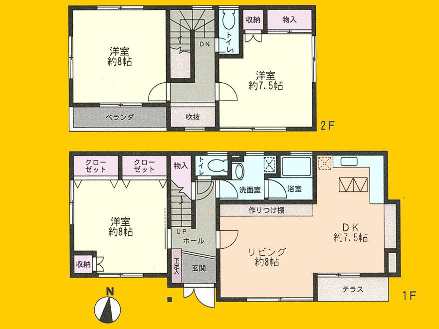 Floor plan. 22,800,000 yen, 3LDK, Land area 116.65 sq m , Building area 94.39 sq m