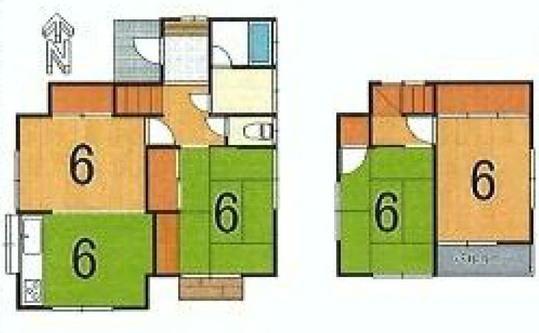 Floor plan. 12.5 million yen, 4DK, Land area 135.4 sq m , Building area 74.51 sq m