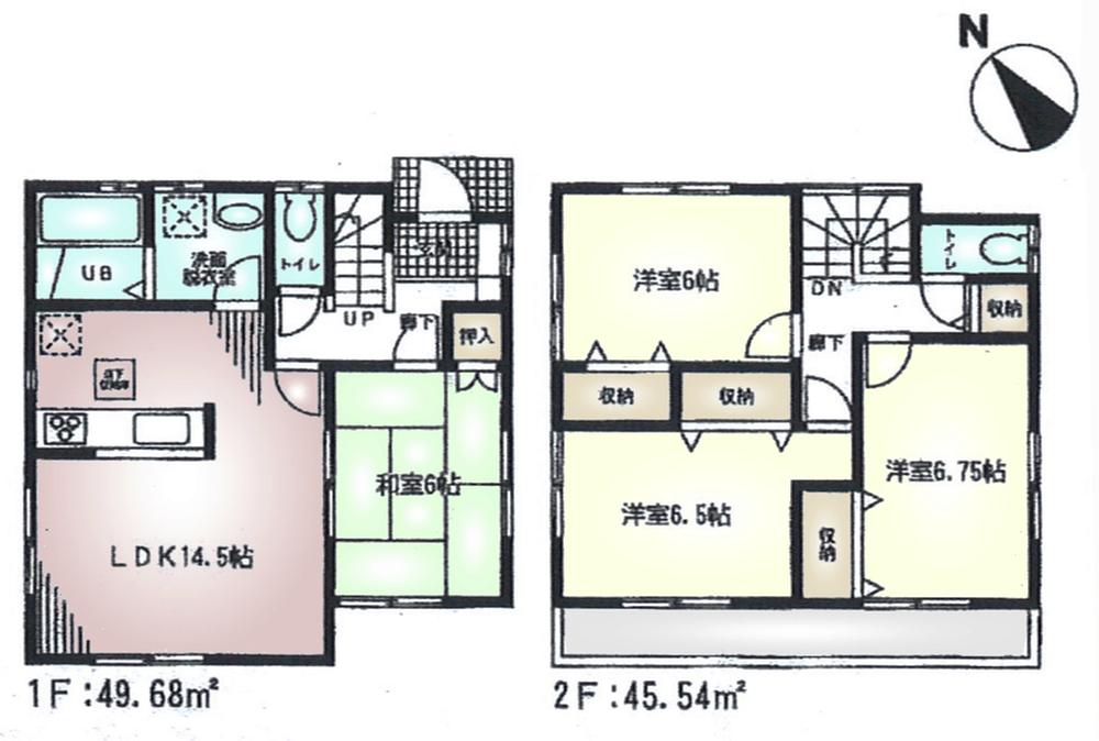 Floor plan. (1 Building), Price 28.8 million yen, 4LDK, Land area 100 sq m , Building area 95.22 sq m