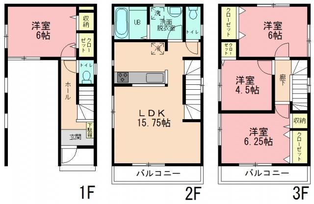 Floor plan. 28.8 million yen, 4LDK, Land area 77.33 sq m , Building area 110.12 sq m