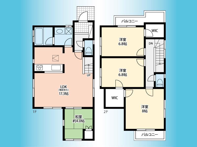 Floor plan. (9 Building), Price 34,800,000 yen, 4LDK, Land area 100.1 sq m , Building area 97.42 sq m