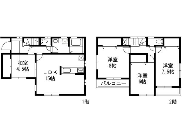 Floor plan. 33,800,000 yen, 4LDK, Land area 95.88 sq m , Building area 98.53 sq m