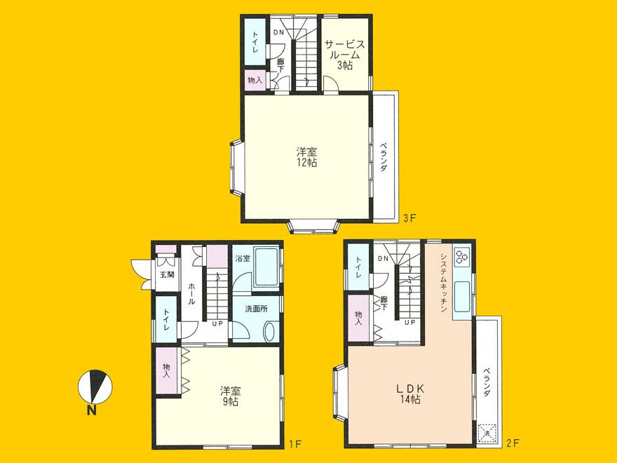 Floor plan. 22,300,000 yen, 2LDK + S (storeroom), Land area 84.97 sq m , Building area 99.36 sq m