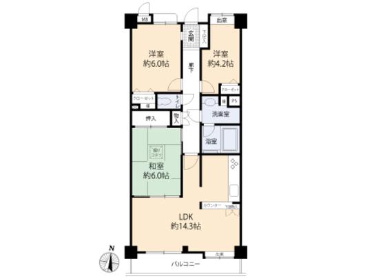 Floor plan. 3LDK, Price 21.9 million yen, Occupied area 69.31 sq m , Balcony area 6.36 sq m floor plan