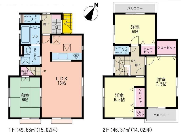 Floor plan. 36,800,000 yen, 4LDK, Land area 101.01 sq m , Building area 96.05 sq m