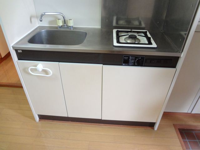 Kitchen. It comes with a gas stove of 1-neck. 