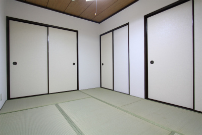 Living and room. Japanese-style room with lighting as seen from the balcony side