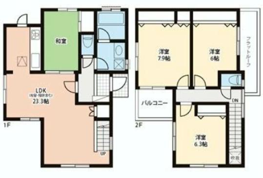 Floor plan. 35,800,000 yen, 4LDK, Land area 100.1 sq m , Building area 98.94 sq m
