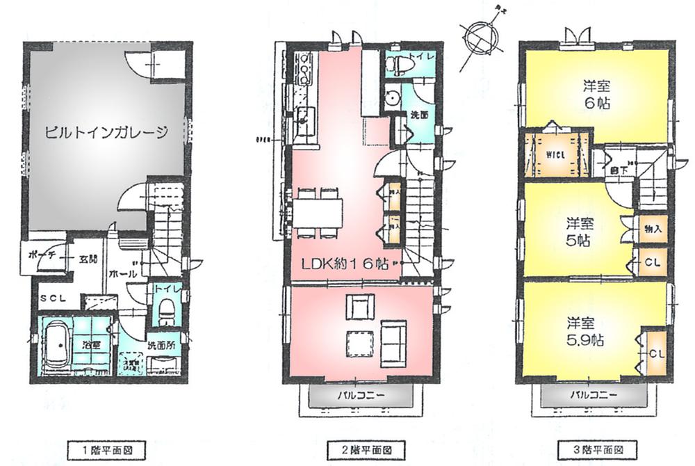 Floor plan. 37,900,000 yen, 3LDK, Land area 59.84 sq m , Building area 105.98 sq m floor plan
