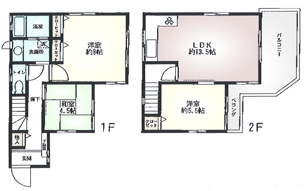 Floor plan. 29,800,000 yen, 3LDK, Land area 100.83 sq m , Building area 80.08 sq m floor plan