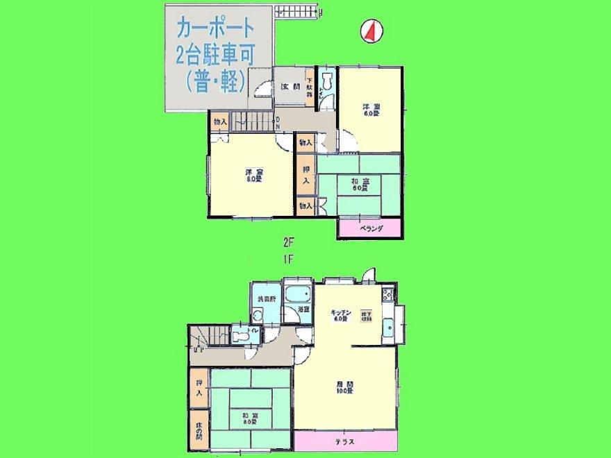 Floor plan. 25,800,000 yen, 4LDK, Land area 147.63 sq m , Building area 104.1 sq m