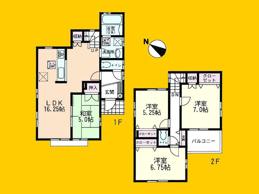 Floor plan. (4 Building), Price 40,800,000 yen, 4LDK, Land area 104.73 sq m , Building area 96.05 sq m