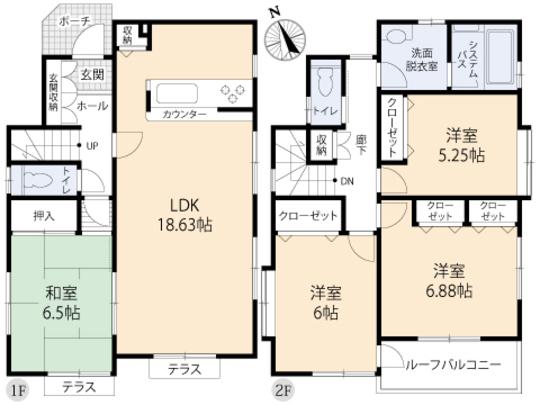 Floor plan. 26.2 million yen, 4LDK, Land area 133.34 sq m , Building area 102.68 sq m floor plan