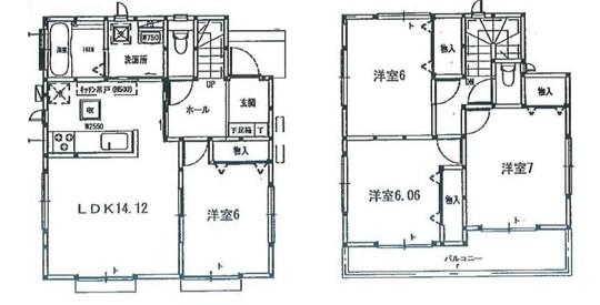 Floor plan. 39,950,000 yen, 4LDK, Land area 142.58 sq m , Building area 92.94 sq m