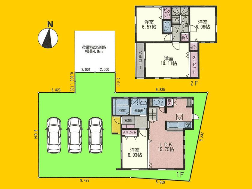 Floor plan. 39,800,000 yen, 4LDK, Land area 150.87 sq m , Building area 103.91 sq m