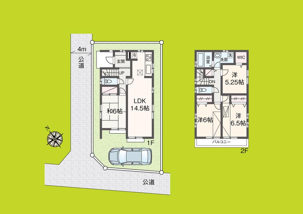 Floor plan. (1 Building), Price 34,800,000 yen, 4LDK, Land area 82.71 sq m , Building area 92.34 sq m