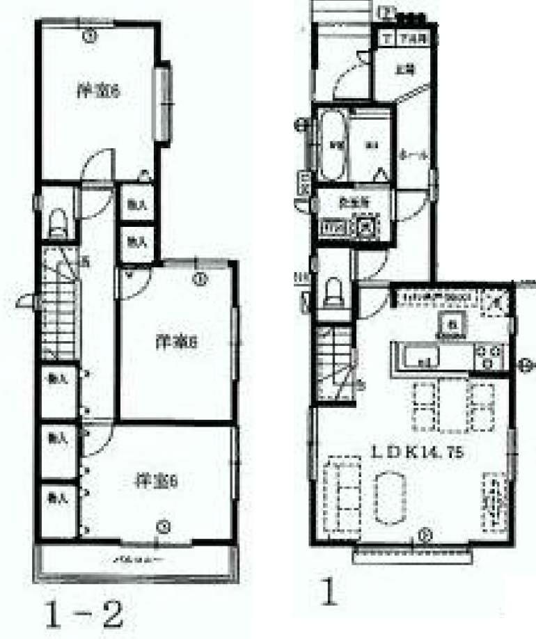 Floor plan. (1), Price 34,800,000 yen, 3LDK, Land area 91.98 sq m , Building area 84.45 sq m