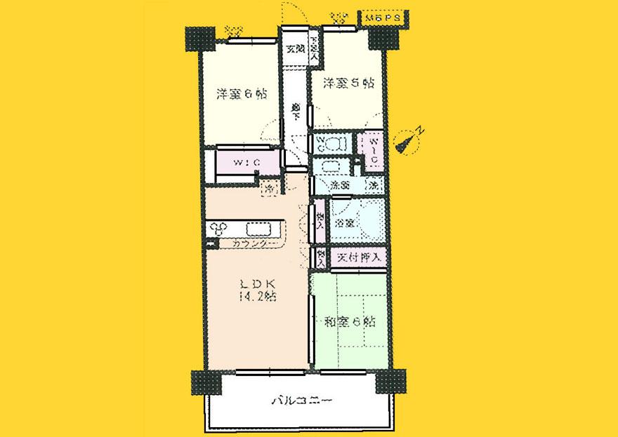 Floor plan. 3LDK, Price 24,800,000 yen, Footprint 71 sq m