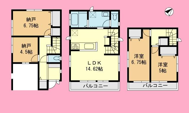 Floor plan. 34,800,000 yen, 3LDK, Land area 74.61 sq m , Building area 96.04 sq m