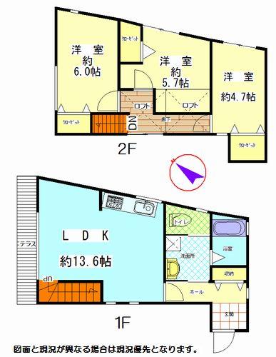 Floor plan. 29,800,000 yen, 3LDK, Land area 74.66 sq m , Building area 72.1 sq m