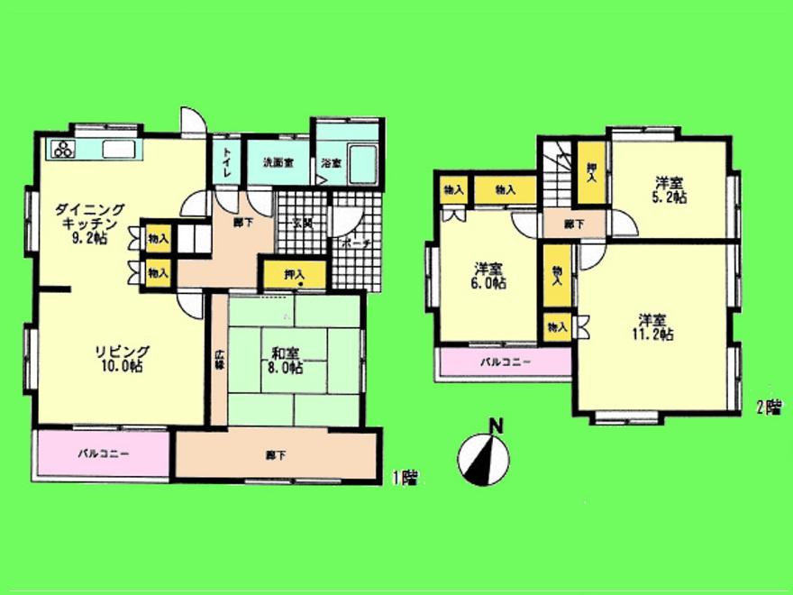 Floor plan. 38 million yen, 4LDK, Land area 166.84 sq m , Building area 120.5 sq m