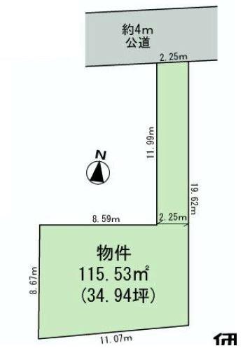 Compartment figure. Land price 13 million yen, Land area 115.53 sq m