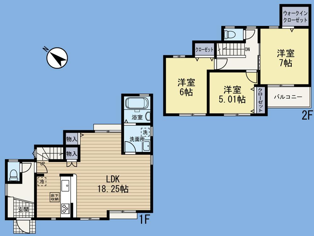 Floor plan. (3 Building), Price 33,800,000 yen, 3LDK, Land area 104.73 sq m , Building area 89.84 sq m