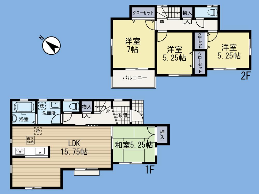 Floor plan. (6 Building), Price 37,800,000 yen, 4LDK, Land area 104.73 sq m , Building area 93.56 sq m