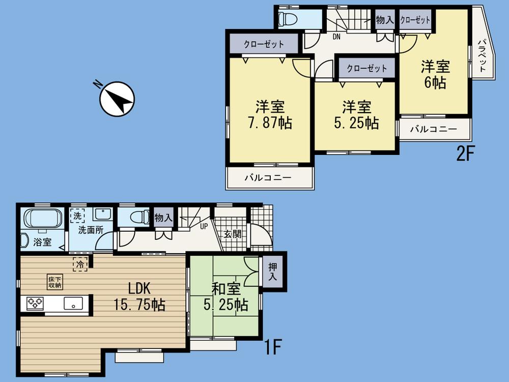 Floor plan. (7 Building), Price 38,800,000 yen, 4LDK, Land area 104.61 sq m , Building area 97.5 sq m