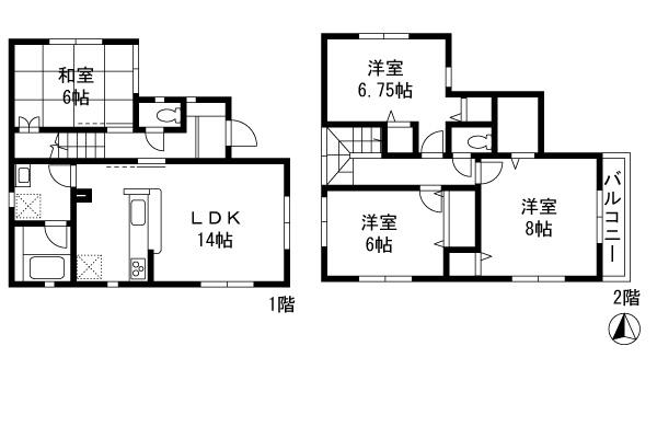 Floor plan. 31,800,000 yen, 4LDK, Land area 100.19 sq m , Building area 93.96 sq m