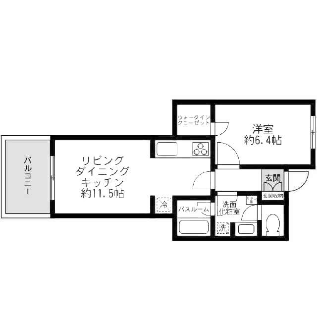 Floor plan. 1LDK, Price 24,800,000 yen, Occupied area 42.39 sq m , Balcony area 5.94 sq m of Mato