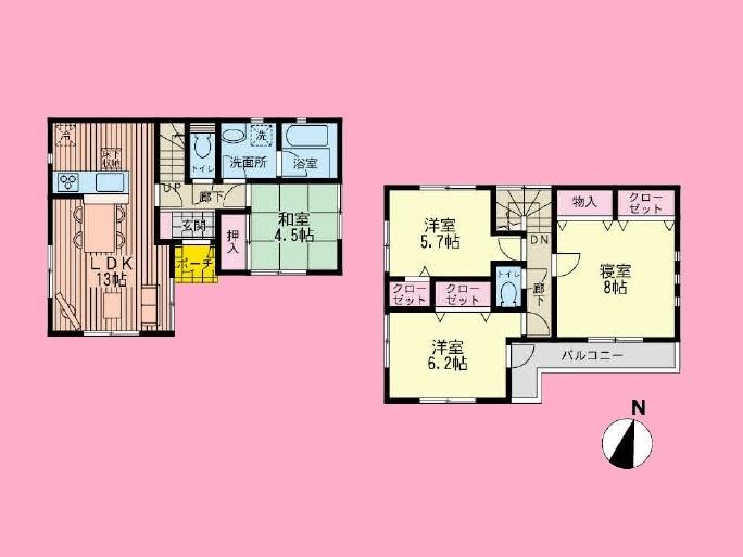 Floor plan. (1 Building), Price 24,800,000 yen, 4LDK, Land area 110.42 sq m , Building area 88.69 sq m