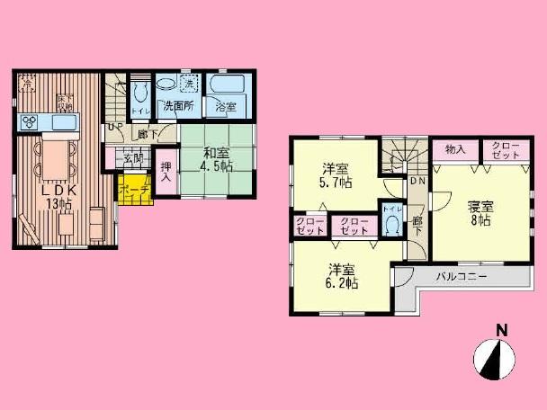 Floor plan. (3 Building), Price 23.8 million yen, 4LDK, Land area 110.54 sq m , Building area 88.69 sq m