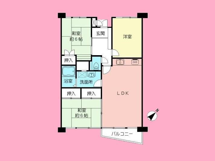 Floor plan. 3LDK, Price 21 million yen, Occupied area 75.07 sq m , Balcony area 4.97 sq m