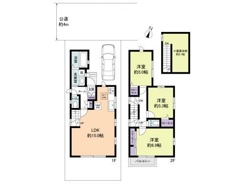 Floor plan. 31,800,000 yen, 3LDK, Land area 81.42 sq m , Building area 78.37 sq m