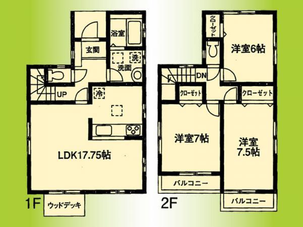 Floor plan. 21 million yen, 3LDK, Land area 100.04 sq m , Building area 87.88 sq m