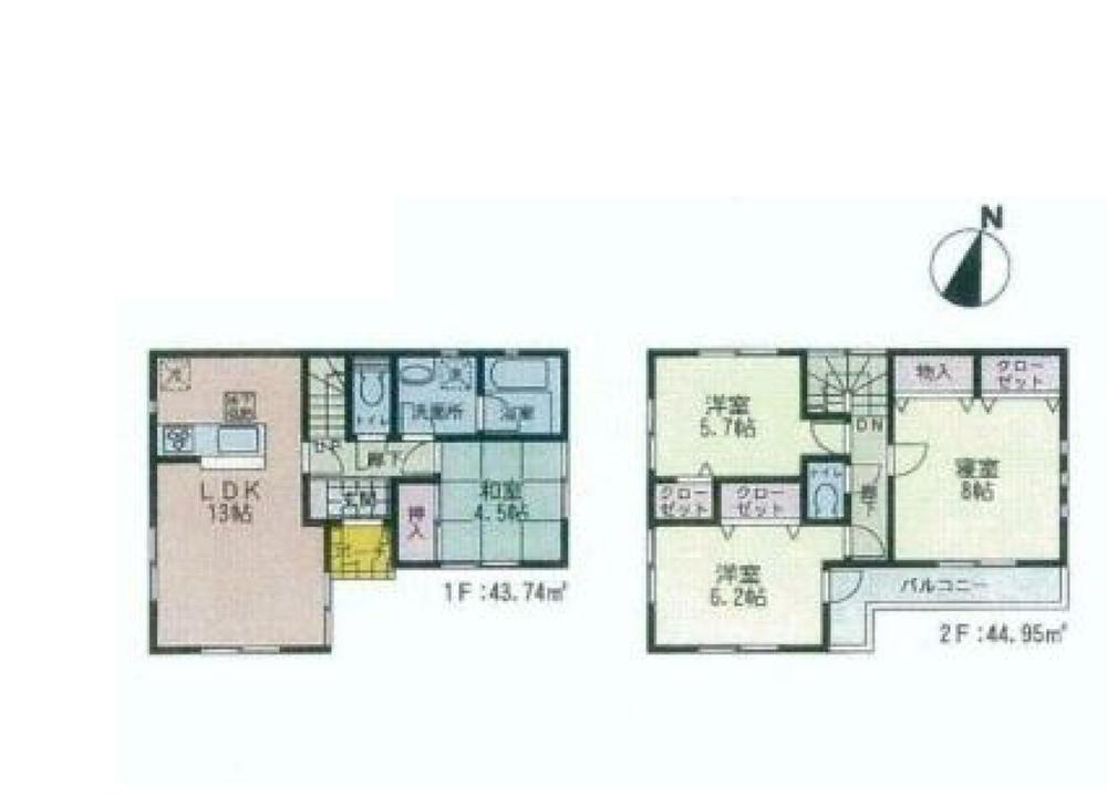 Floor plan. (1 Building), Price 24,800,000 yen, 4LDK, Land area 110.42 sq m , Building area 87.07 sq m
